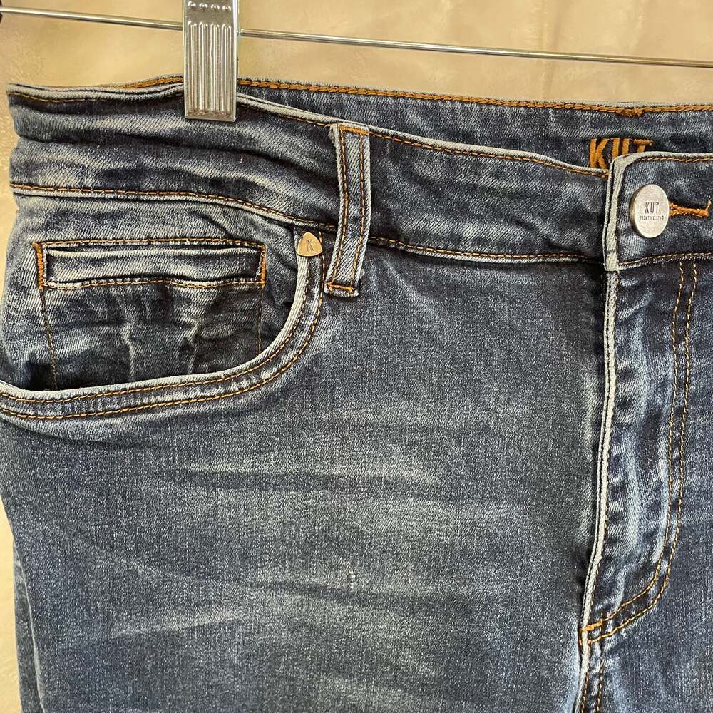 Kut From the Kloth High Rise Boyfriend Blue‎ Distressed Jeans - Women's Size 12